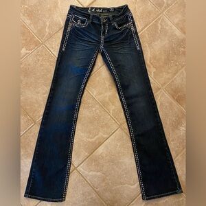 L. A. idol USA Jeans Dark Blue Wash Flap Pockets Size 5 W29 / L34 on tag